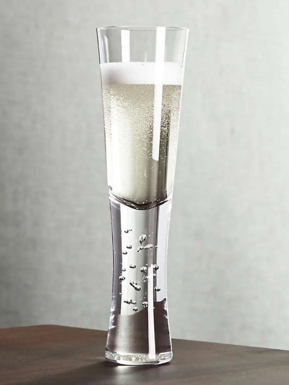 2 Crate&Barrel Clear Glass Champagne Flutes
